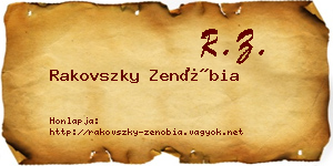 Rakovszky Zenóbia névjegykártya